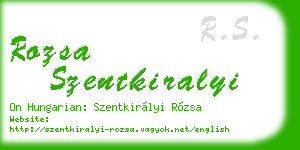 rozsa szentkiralyi business card