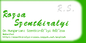 rozsa szentkiralyi business card